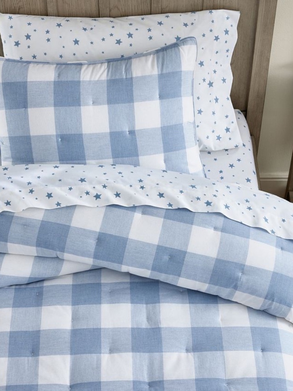 NWT Pottery Barn Kids Buffalo Check Queen Comforter and Shams